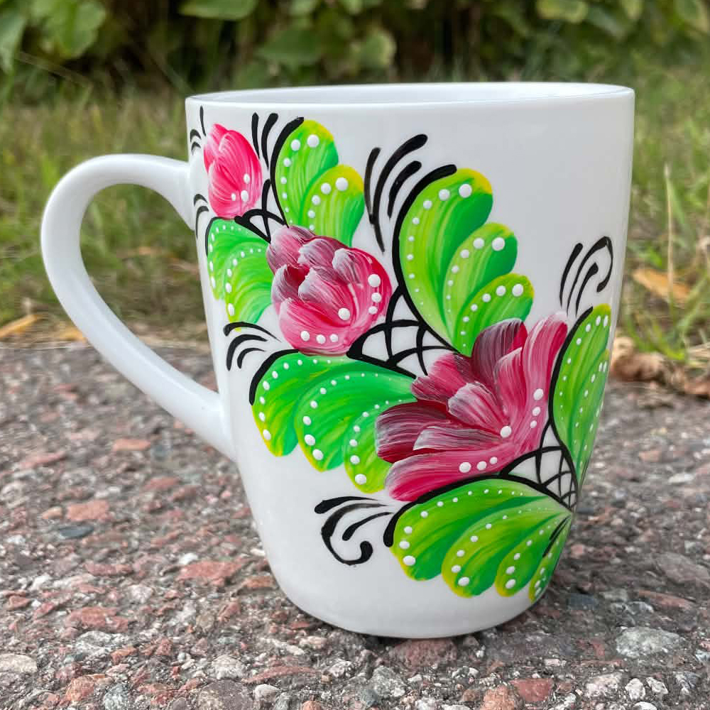 Kaffemugg med kurbits – Siljan_Rosaröd